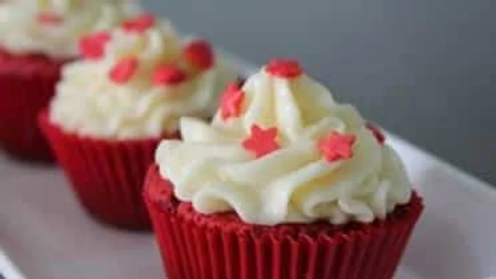 Receita de Cupcake Veludo Vermelho (Red Velvet)