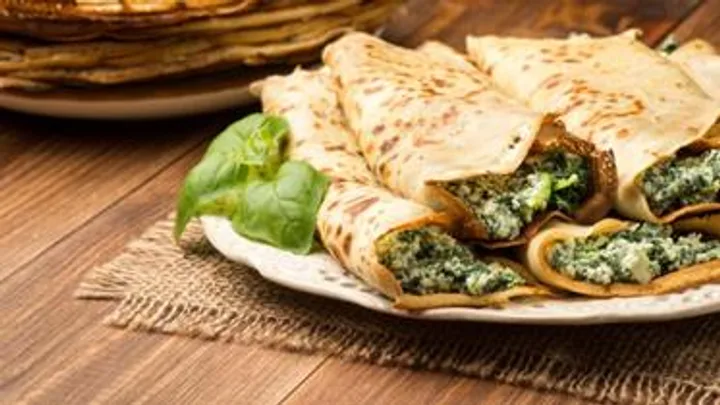 Receita de Panqueca de Ricota com Espinafre