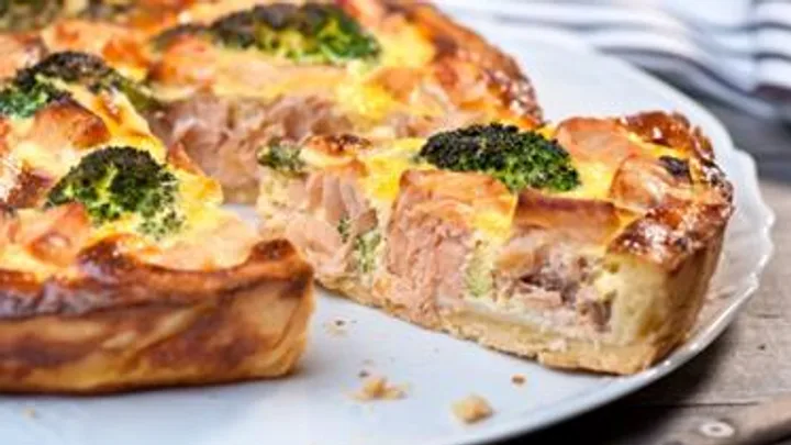 Receita de Quiche de Salmão com Brócolis