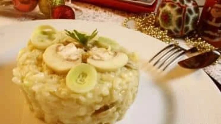 Receita de Risoto de Alho-poró e Cogumelos Frescos
