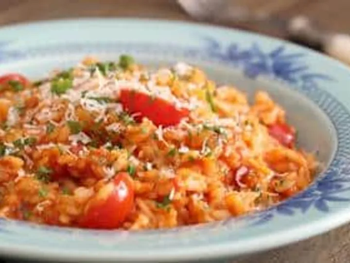 Risoto de Tomate Fresco com Rúcula