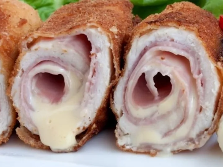Rolinhos de Filé de Frango com Presunto e Queijo