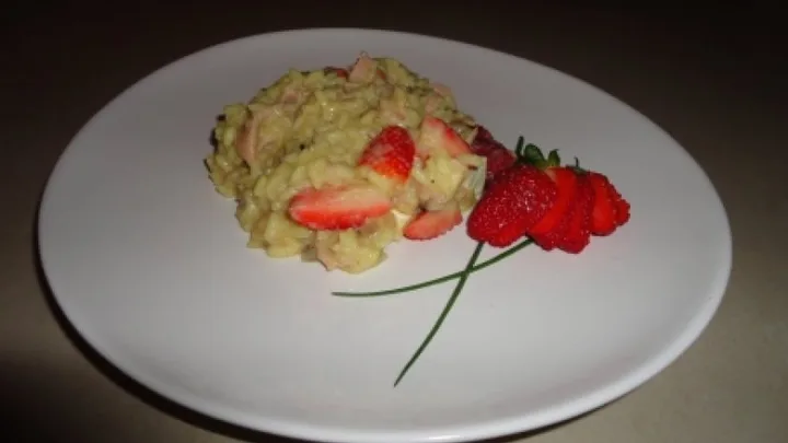 Receita de Risoto de Morangos e Paleta Defumada