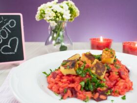 Receita de Risoto de Beterraba com Queijo Coalho Tostado, enviada por Adege Adalgisa - Prazer à Mesa