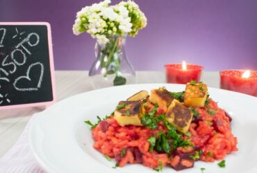 Receita de Risoto de Beterraba com Queijo Coalho Tostado, enviada por Adege Adalgisa - Prazer à Mesa